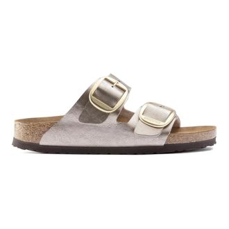 Birkenstock Sliders, female, Gray, Size: 10 US Arizona Big Buckle