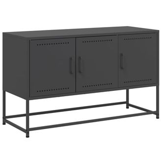 vidaXL Mueble Para Tv De Acero Negro 100,5x39x60,5 Cm Vidaxl