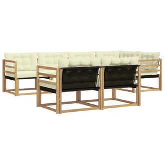 vidaXL Conjunto De Sof&aacute;s De Exterior Con Coj&iacute;n 7 Pcs Blanco Y Crema Vidaxl
