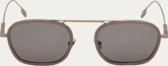 Ermenegildo Zegna Orizzonte I Titanium Aviator Sunglasses