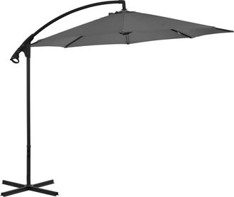vidaXL Sombrilla Voladiza Con Poste De Acero Gris Antracita 300 Cm Vidaxl