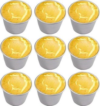 OEM Moldes Para Pud&iacute;n, 9 Piezas, Reutilizables, 7,8 X 7,5 X 5 Cm, Material Met&aacute;lico, Moldes, Vasitos Para Pud&iacute;n, Moldes Para Pud&iacute;n, Pud&iacute;n, Plateados