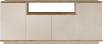 Vente-Unique Aparador con 4 puertas y 1 estante - Beige y natural - LOTULA