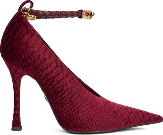 Roberto Cavalli Pumps met krokodillen-reli&euml;f - Rood