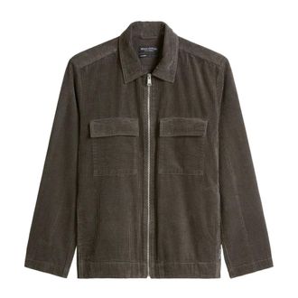 Marc O'Polo Overshirt van geweven stof - Heren - Jassen - Groen - Maat: S Katoen