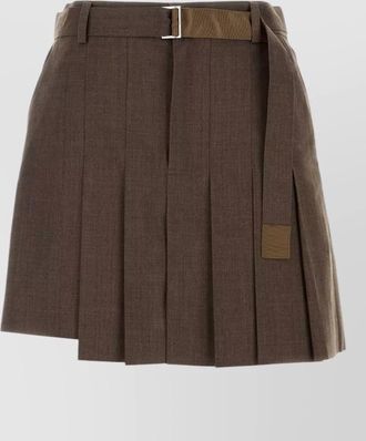 sacai pleated midi skirt
