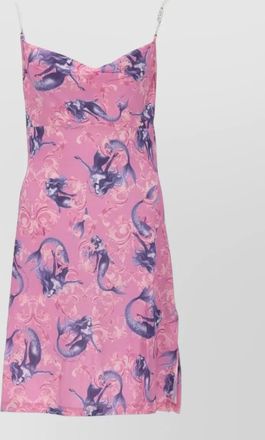 Versace Jeans Couture draped neckline dress spaghetti straps mermaid