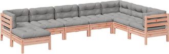 vidaXL Set De Sof&aacute;s Jard&iacute;n 8 Pzas Con Cojines Madera De Abeto Douglas Vidaxl