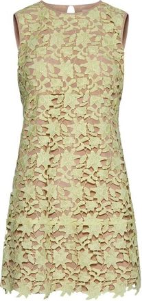 Silvian Heach Floral Eyelet Short Dress - Dames - Korte kleedjes - Geel - M - Kleedjes