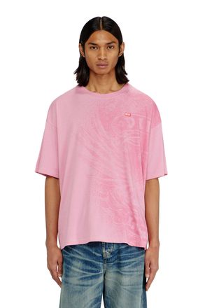 Diesel Relaxed T-shirt with pigment prints - T-Shirts - Man