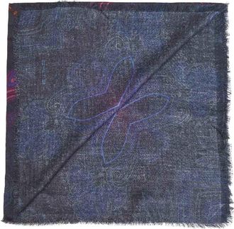 Etro Womens Square Modal And Cashmere Shawl, Multicolour D&eacute;grad&eacute; Scarf Scarfs