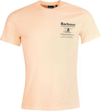 Barbour Nautisch T-shirt Coral Sands - Heren - T-shirts - Oranje - L - Katoen - Tops