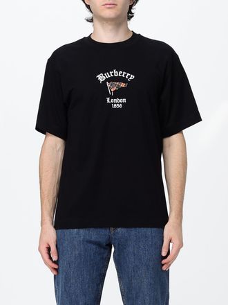 Burberry T-shirt slim fit in cotone con stampa grafica e logo a contrasto