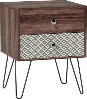 HOMCOM 2-Drawer Nightstand - Sofa Bedside Table for Living Room - Bedroom | TJ Hughes