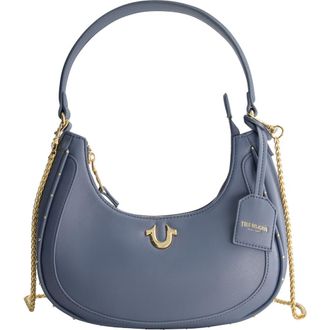 True Religion Zip Top Crescent Hobo Bag in Blue at Nordstrom