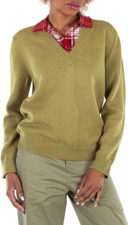 Loewe Polo Collar V Neck Sweater, Size Medium