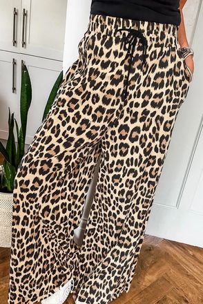 Azura Exchange Leopardenprint Wijde Pantalon