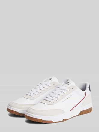 Tommy Hilfiger Sneaker aus echtem Leder mit Logo-Schriftzug in Weiss, Gr&ouml;&szlig;e 40