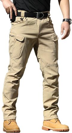 Generic Mens Work Trousers Stretch Fit: Cargo Trousers for Men UK Black Work Pants Stretch Slim Fit Heavy Duty Safety Combat Cargo Pants with Knee Pad Pockets