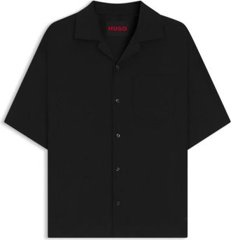 HUGO BOSS Oversized-fit shirt in wool-blend twill