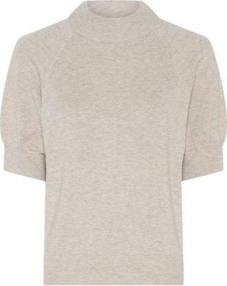 Bruuns Bazaar Rondgebreide kleding - Dames - Ronde hals truien - Beige - M - Truien & Vesten