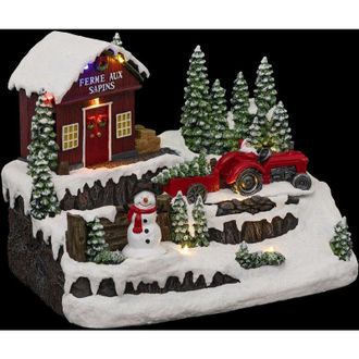 F&eacute;&eacute;ric Lights & Christmas F&eacute;&eacute;ric Lights And Christmas - Pueblo De Navidad Mu&ntilde;eco De Nieve Tractor Musical 10 Led + Transformador - Feeric Lights & Christmas