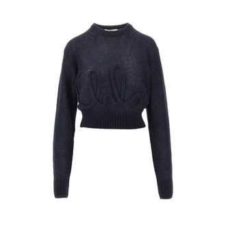 Chlo&eacute; Alpaca and silk sweater with logo Woman M