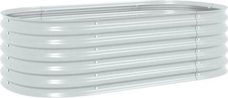 vidaXL Garden Raised Bed 160x80x44 cm Galvanised Steel Silver vidaXL