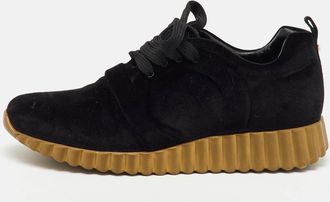 Ferragamo Black Velvet Gancio Logo Sneakers