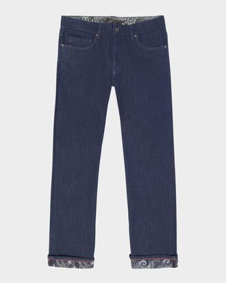 Robert Graham Men & apos;s Gottsman Denim Straight Fit Five-Pocket Pants