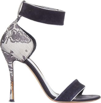 Nicholas Kirkwood suede lace overlay sandals