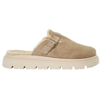 Dune London Dames/Dames Gene Leren Faux Shearling Gevoerde Klompen (Zand)