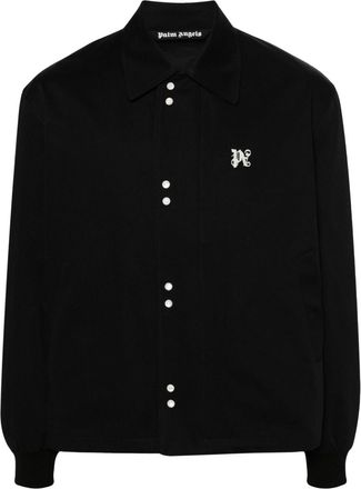 Palm Angels monogram-embroidered bomber jacket - men - Cotton/Cupro/Polyester/Cotton - 46 - Black