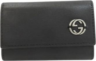 Gucci Pre-owned Vintage leren kaarthouder - Dames - Vintage Accessoires - Zwart - ONE Size - Leer - Vintage