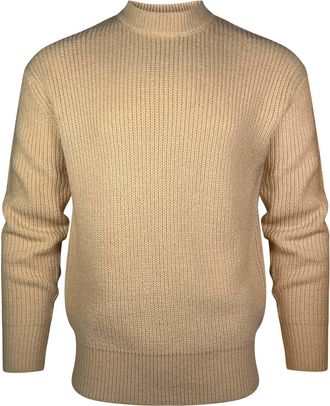 Siksilk Strickpullover SIKSILK Siksilk Pullover Knitted Sweater, Herren, Gr. XL, beige, Obermaterial: 73% Polyacryl PAN. 27% Polyester PES., Pullover Strickpu
