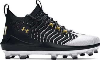 Under Armour Mens Harper 9 Pro TPU - Baseball Shoes Black/White/Metallic Gold Size 10.0