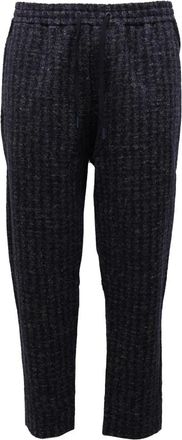 Hosio Pantalone in Maglia - Heren - Vrijetijds broeken - Blauw - L - Wol - Broeken
