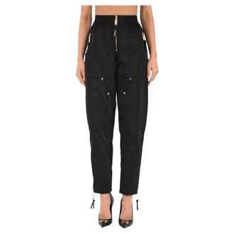 Elisabetta Franchi Tapered Trousers, female, Black, Size: M Tapered Trousers