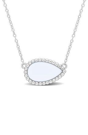 Delmar Pear Cut Semiprecious Stone Pendant Necklace in White at Nordstrom Rack