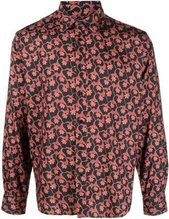 Viktor & Rolf Viktor & Rolf Floral Pattern Shirt with French Collar - men - Triacetate/Polyester - S - Orange