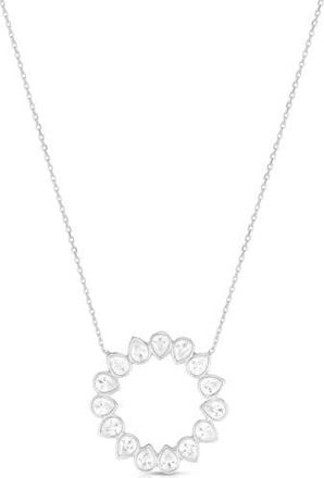 Sphera Milano Cubic Zirconia Open Circle Pendant Necklace in Silver at Nordstrom Rack