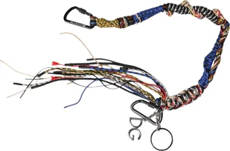 Dolce & Gabbana Womens Multicolor Braided Rope Logo Bag Shoulder Strap Fabric