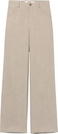 S&eacute;fr Arno Trouser - Heren - Wijde Broeken - Beige - XL - Linnen - Broeken