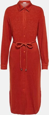 Max Mara Leisure Bormida linen-blend midi dress
