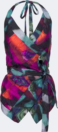 Dries Van Noten Top envolvente estampado