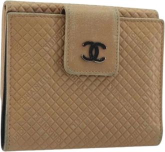 Chanel Pre-owned Vintage Portemonnee - Dames - Vintage Accessoires - Beige - ONE Size - Leer - Vintage