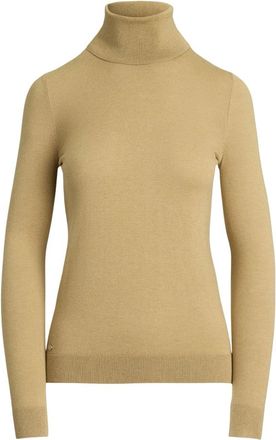 Ralph Lauren Beige Bruin Coltrui Trui - Dames - Coltruien - Beige - M - Nylon - Truien & Vesten