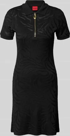 HUGO BOSS K&ouml;rpernahes Freizeitkleid aus Viskose-Mix Modell NOFINA_1 in Black, Gr&ouml;&szlig;e XL