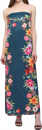 Fate Sarina Midnight Floral Maxi Dress In Teal