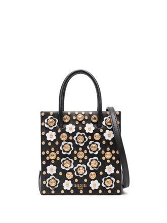 Moschino Shopper met bloemen studs - Zwart